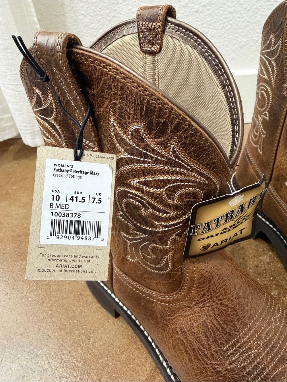 Ariat Women’s Fatbaby Heritage Western Cowboy Boot - Mazy Crackled Cottage - Picture 4 of 8